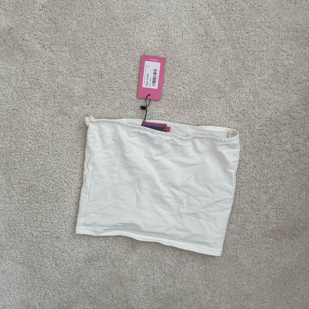 Nwt Edikted basic strapless top white - Picture 5 of 5